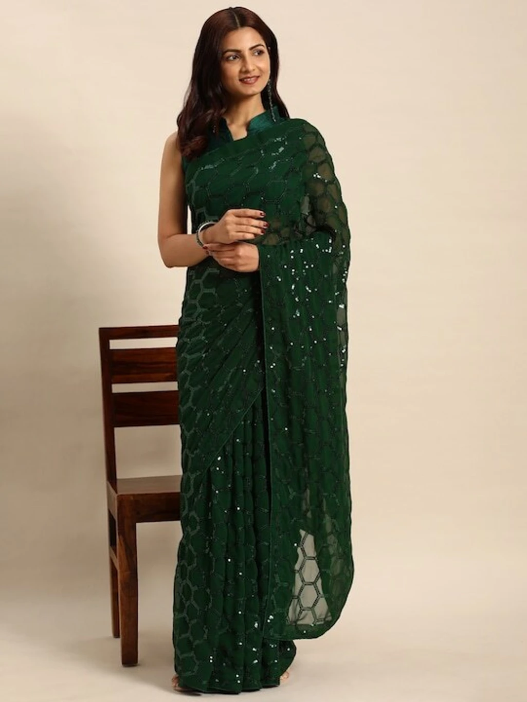 Embellished Daily Wear Georgette Saree thumbnail 3