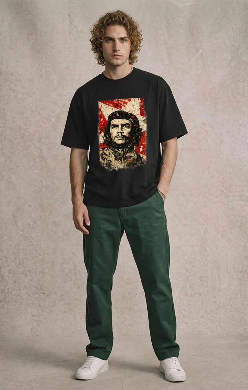 THE SOUTH STORE Men Printed Round Neck Pure Cotton Black T-Shirt thumbnail 2